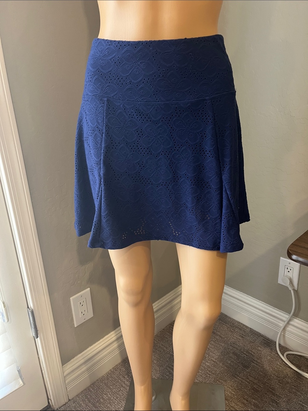 Gottex Navy Eyelet Sport Skirt S
